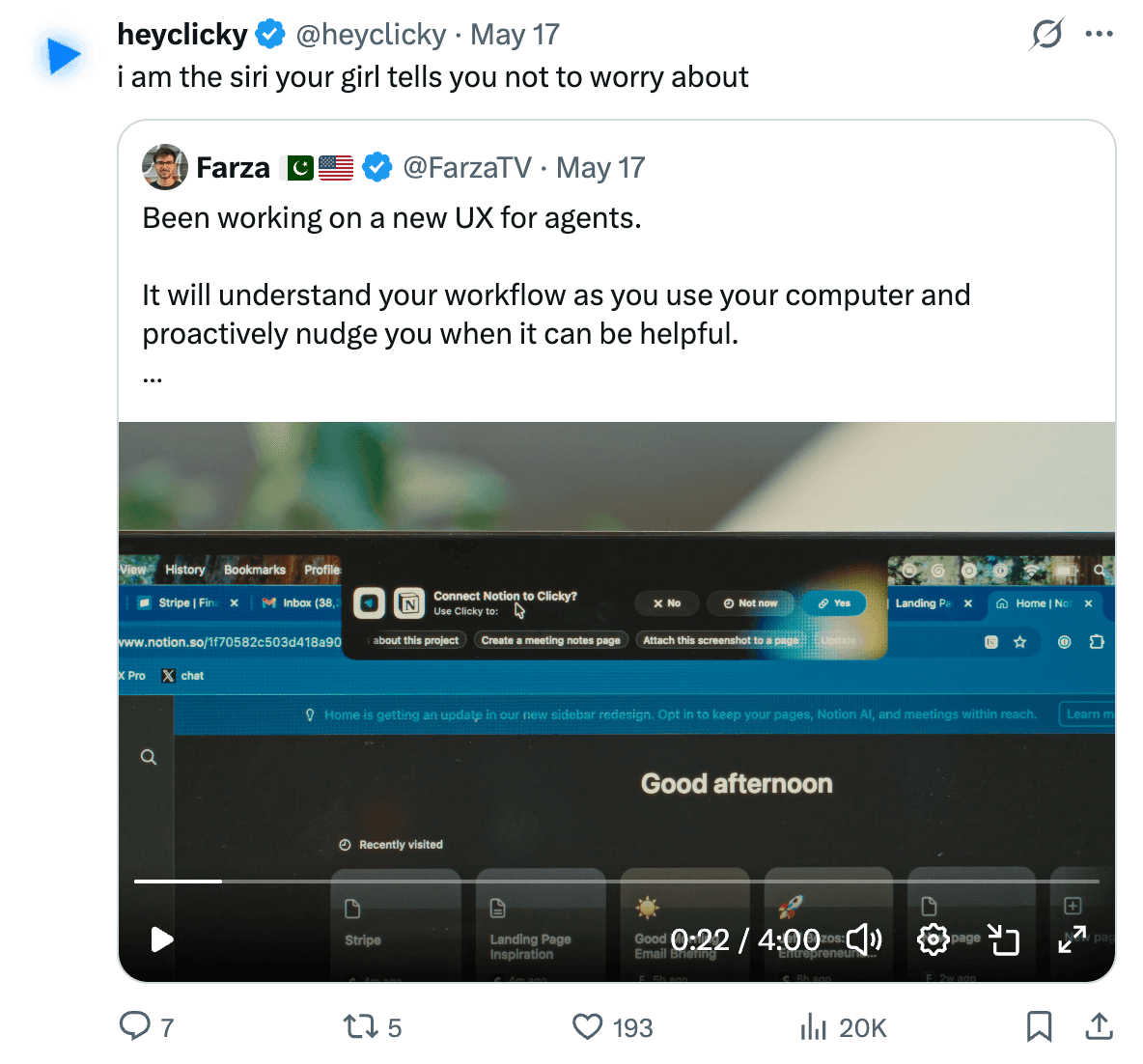 Clicky screenshot — Voice-first AI buddy that lives next to your cursor on Mac — sees your screen, points at what matters, and acts.